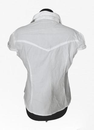 Белая летняя рубашка esmeralda италия с коротким рукавом блузка3 фото