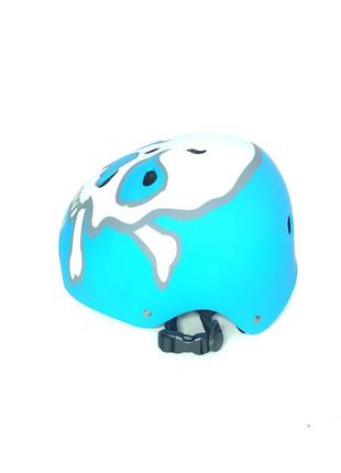 Велошлем bmx six hole - голубой, белый череп, l (145) - стильная защита для экстремального катания