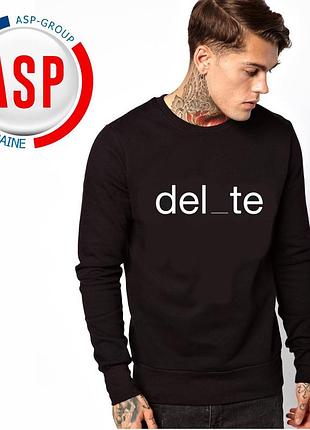 Світшот з написами del_te логотипами номери