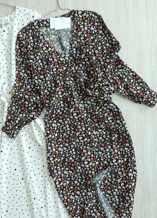 Нова сукня міді на запах в квітковий принт3 фото