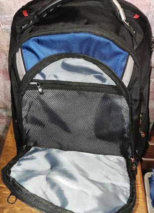 Оригинальный, городской рюкзак wenger ibex 17", bkack/blue, (600638)5 фото