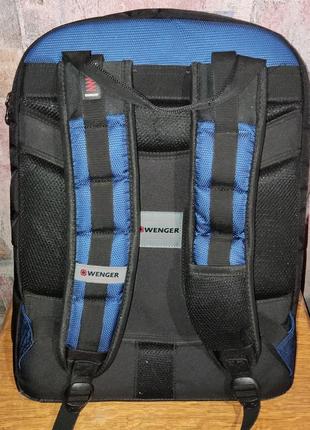 Оригинальный, городской рюкзак wenger ibex 17", bkack/blue, (600638)2 фото