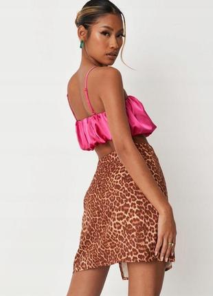 Короткая леопардовая юбка с разрезами missguided6 фото