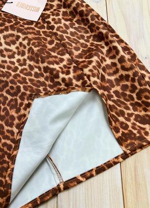 Короткая леопардовая юбка с разрезами missguided3 фото