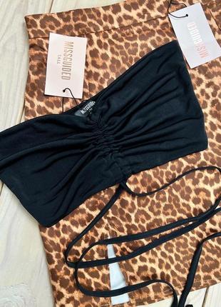 Короткая леопардовая юбка с разрезами missguided7 фото
