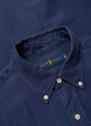 Ralph lauren linen silk navy shirt