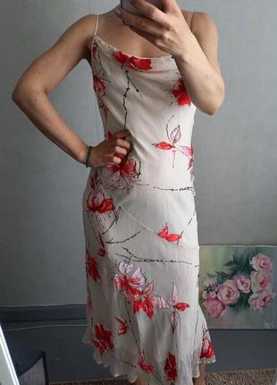 Супер актуальное шелковое платье слип в цветочный принт3 фото