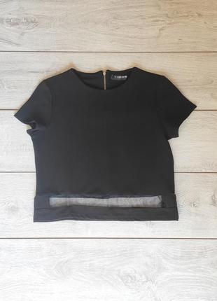 Коротка блуза-топ з фактурної тканини