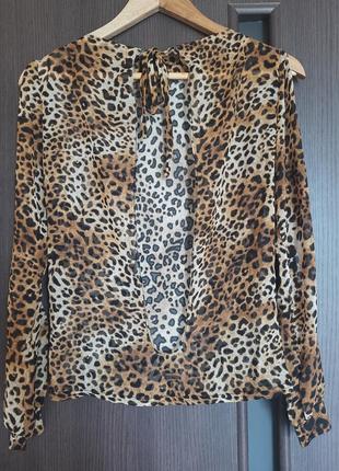 Сексуальная блуза кофта открытая спина леопардовый принт2 фото