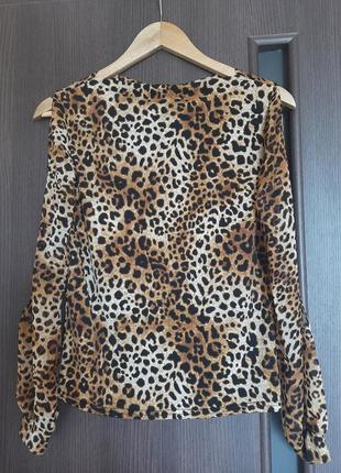 Сексуальная блуза кофта открытая спина леопардовый принт1 фото