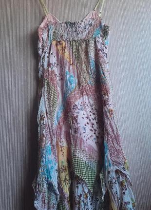Дизайнерський сарафан -плаття на бретелях печворк бохо як save the queen desigual  cop.copine  від lulu-h10 фото