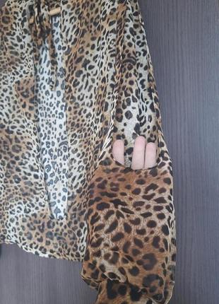 Сексуальная блуза кофта открытая спина леопардовый принт4 фото