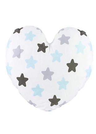 Дитяча бавовняна подушка lesko aybb-002 серце в зірочку 40*40см в ліжечко новонародженим "kg"1 фото