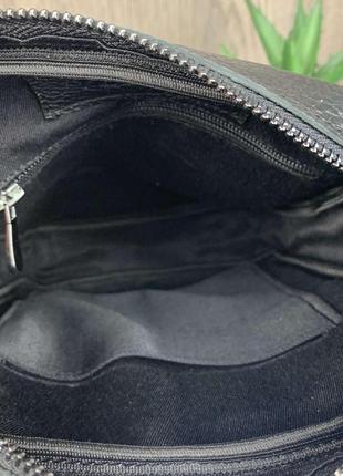Модна чоловіча сумка планшетка шкіряна чорна, сумка-планшет з натуральної шкіри барсетка "kg"8 фото