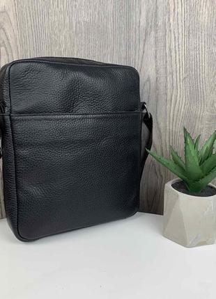 Модна чоловіча сумка планшетка шкіряна чорна, сумка-планшет з натуральної шкіри барсетка "kg"2 фото