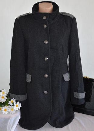 Брендовое  демисезонное шерстяное пальто с карманами next1 фото