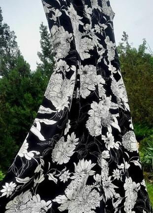 Черное платье-миди цветочный принт8 фото