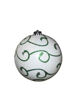 Кулька новорічна велика зелена з візерунком 15см dscn0983-15 тм китай "kg"