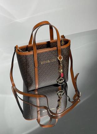 Сумка шопер у стилі michael kors medium bag brown4 фото