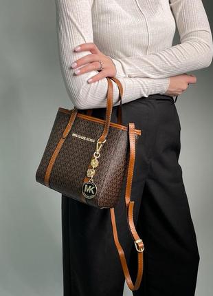 Сумка шопер у стилі michael kors medium bag brown3 фото