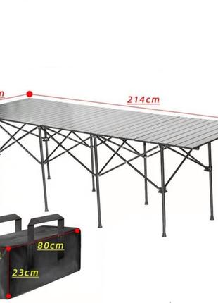 Стол складной lesko s5436 туристический раскладной для отдыха на природе 214*70*70 см "kg"2 фото