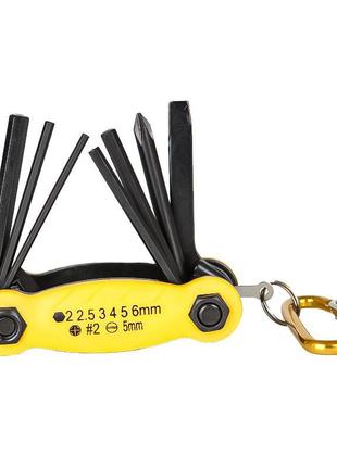 Мультитул west biking yp0719243 yellow карманный набор инструментов для велосипеда "kg"6 фото