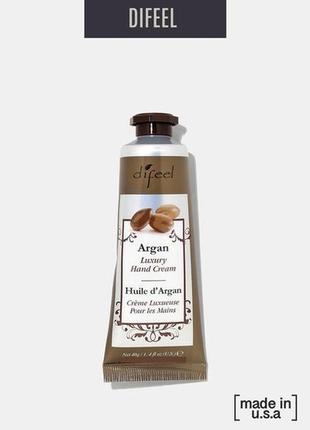 Difeel argan oil luxury hand cream — відновлювальний крем для рук з олією органи. сша — оригінал "kg"