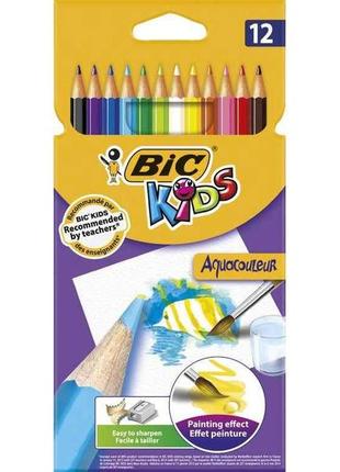 Олівці кольорові єволюшн акварель , 12 шт bc8575614 тм bic "kg"1 фото