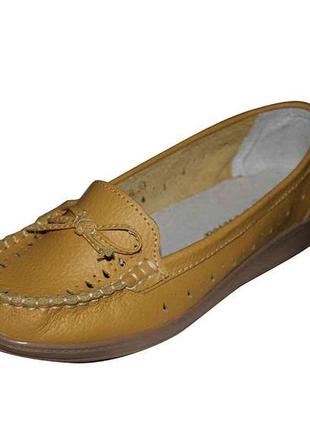 Туфлі жіночі шкіряні (6пар в ящ.) 37-41р. жовті, арт.анна 2-5 в тм gipanis "kg"