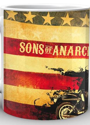 Кружка geek land белая сыны анархии sons of anarchy флаг sa.002.09 "kg"3 фото