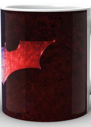 Кружка geekland белая бэтмен batman batman красно-синий знак bm.02.063 "kg"1 фото