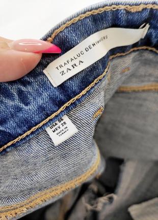 Шорты джинсовые женские синие короткие со средней посадкой от бренда zara m6 фото