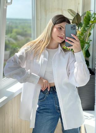 Біла котонова сорочка з чоловічого плеча 1+1=3