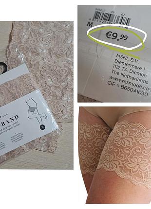 Бандалетки полоски против натирания кружевные силиконовые ленты на бедра lace bandalettes