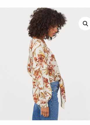 H&m квіткова блуза сорочка топ лонгслів2 фото