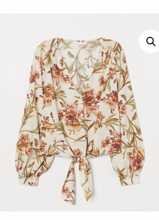 H&m квіткова блуза сорочка топ лонгслів4 фото