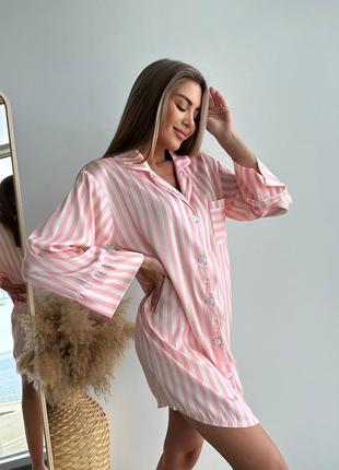 Нежная пудровая рубашка в стиле виктория сикретс, сатиновая ночная рубашка, удлиненная рубашка для дома и сна, легкая пижама женская6 фото