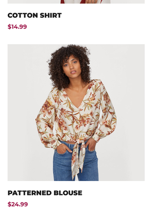 H&m квіткова блуза сорочка топ лонгслів8 фото