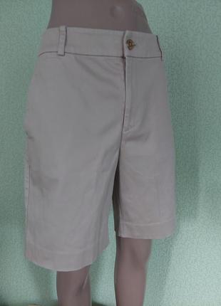 Женские коттоновые шорты бежевого цвета3 фото