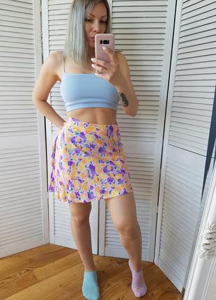 Юбка в цветочек вискоза