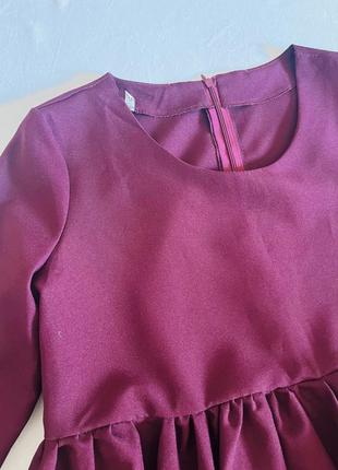 Платье вишнево-сливового цвета с рукавом 2/34 фото