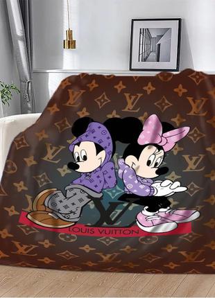 Плед 3d магия и стиль легендарное сочетание louis vuitton и мики маус 20222316_b 10579 135х160 см
