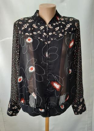 Блуза, бомбер шифон  fearne cotton, розмір 14/16