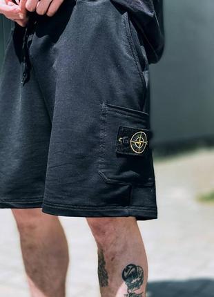 Шорты stone island черные мужские2 фото