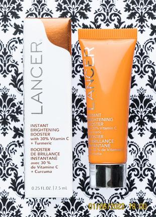 Крем бустер для освітлення шкіри lancer instant brightening booster vitamin c turmeric з вітаміном с