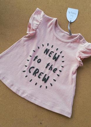 Набор футболок на девочку 3-6 месяцев коттон, желтая, розовая3 фото