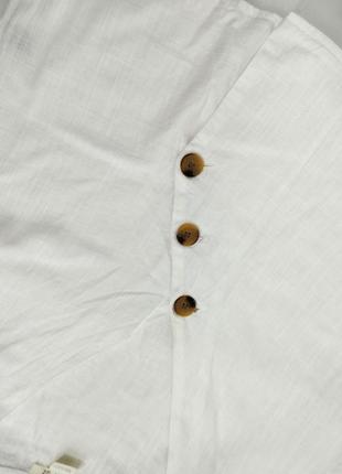 Біла блузка кофта на запах ґудзики котон5 фото