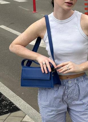 Яркая сумка сумочка багет синяя