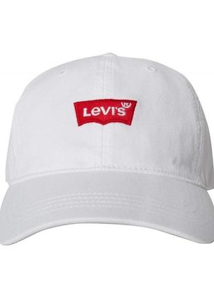 Классическая бейсболка/ кепка унисекс с логотипом levi's white4 фото