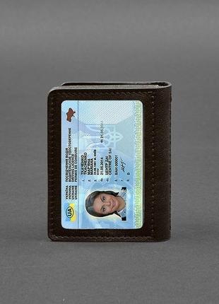 Кожаная обложка для водительского удостоверения, id и пластиковых карт коричневая 2.07 фото
